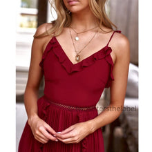 Load image into Gallery viewer, GUMPRUN Summer Dress 2019 Women Sexy Backless Sleeveless White Dresses Ladies Casual V Neck Ruffles Spaghetti Strap Lace  Dress